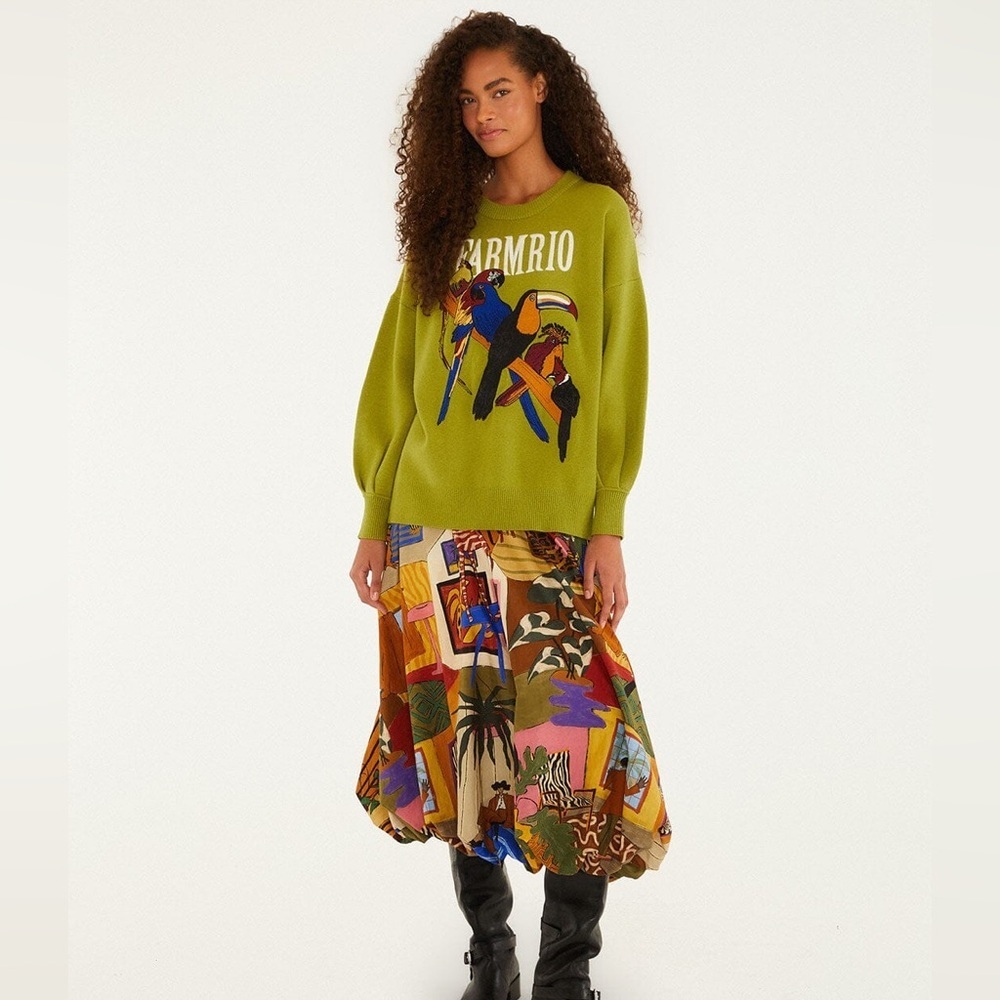 Farm Rio: Green Nature Lovers Embroidered
Sweater - Picture 9 of 11